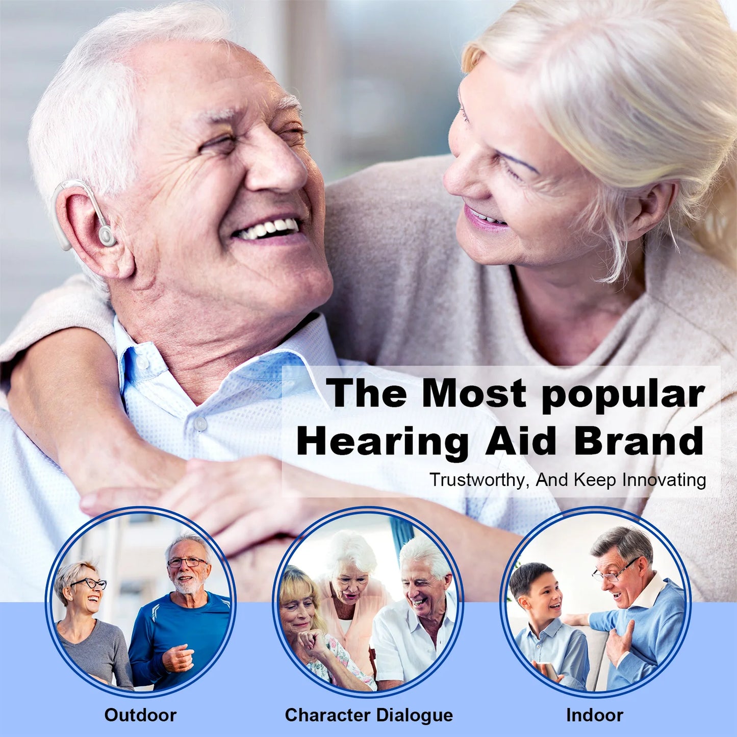 Rechargeable Invisible Hearing Aid | Noise-Canceling Behind-the-Ear Amplifier