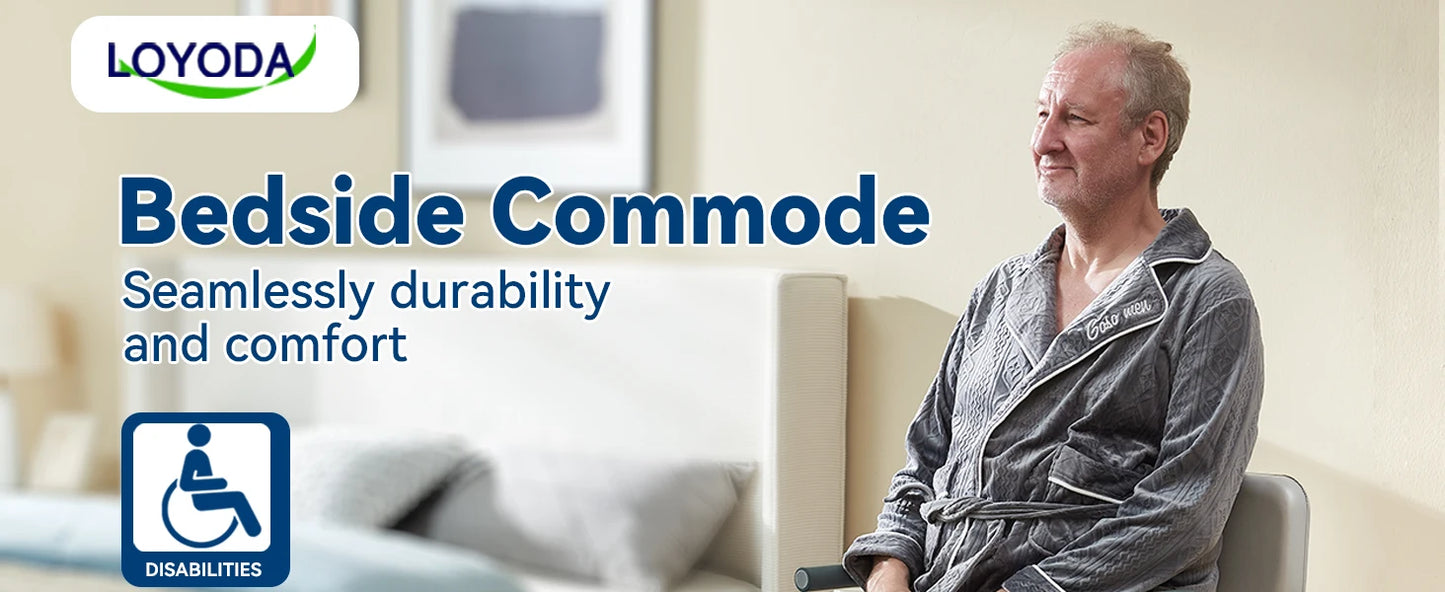 Portable Bedside Commode for Seniors – Adjustable & Removable Bucket