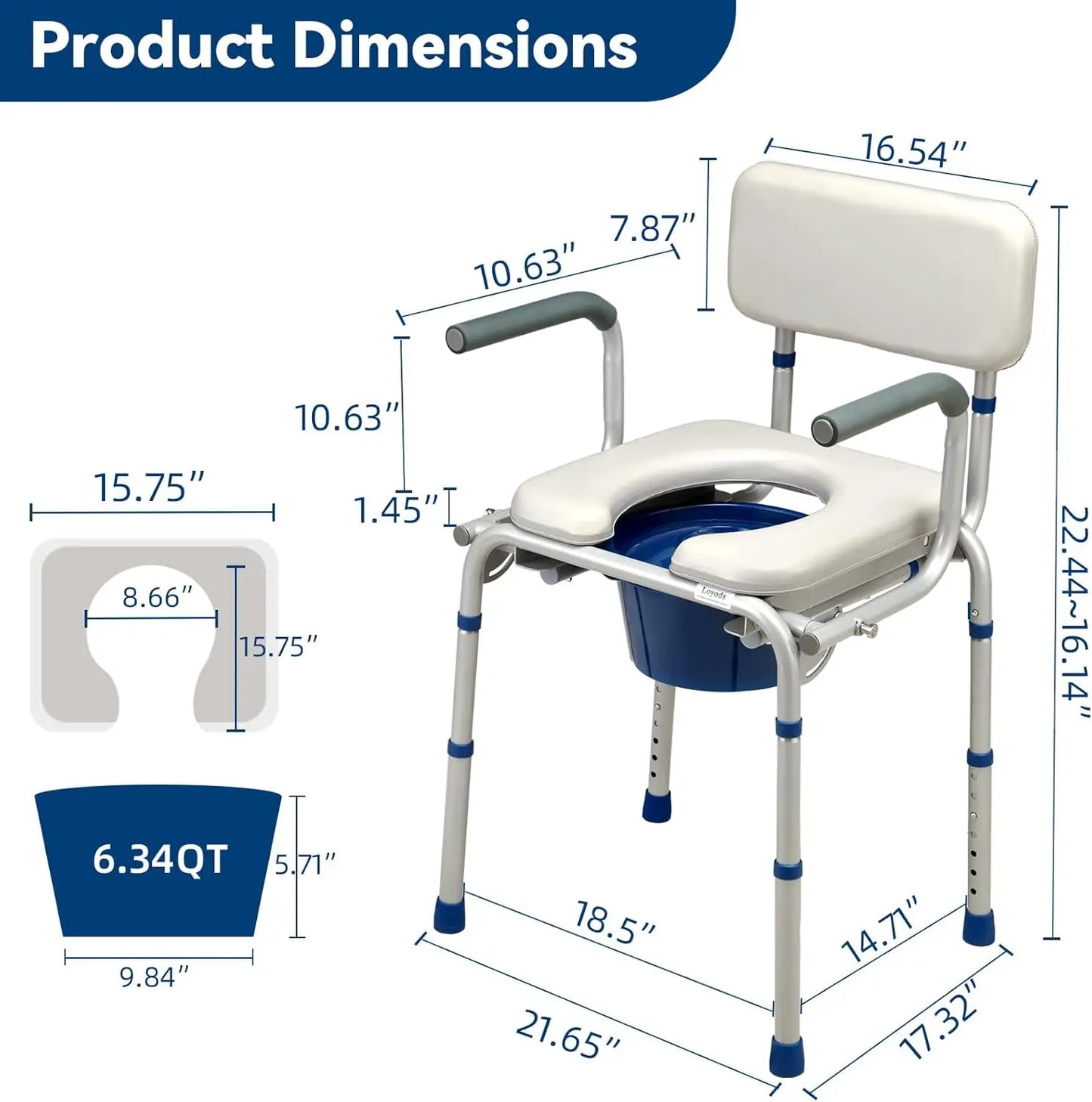 Portable Bedside Commode for Seniors – Adjustable & Removable Bucket